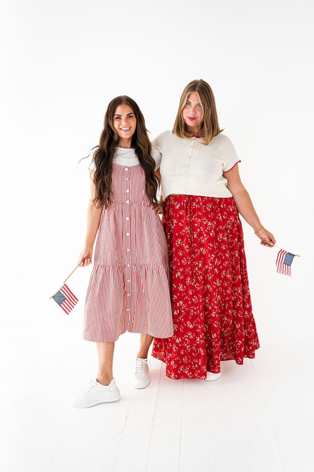 Cheyanne Overall Dress in Red Stripe