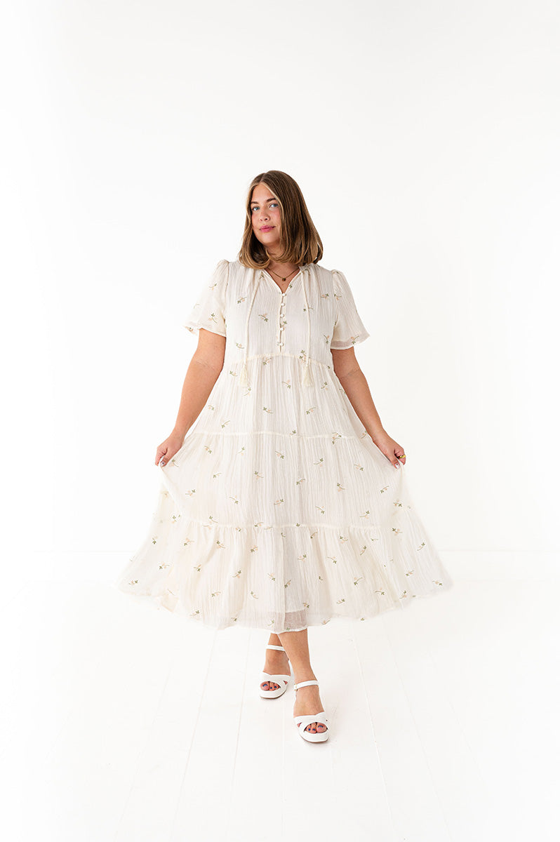 Ivy Floral Embroidered Dress