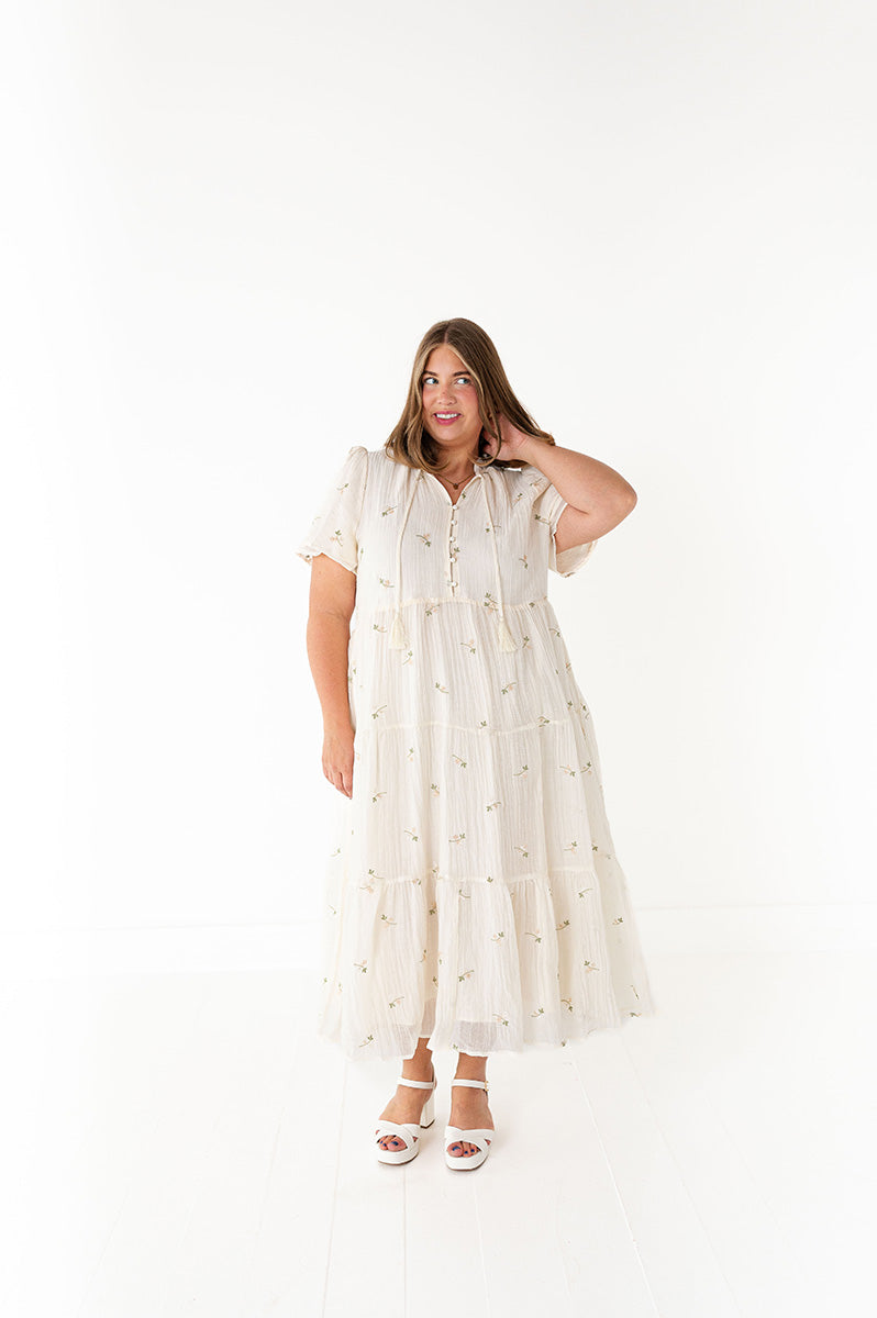 Ivy Floral Embroidered Dress