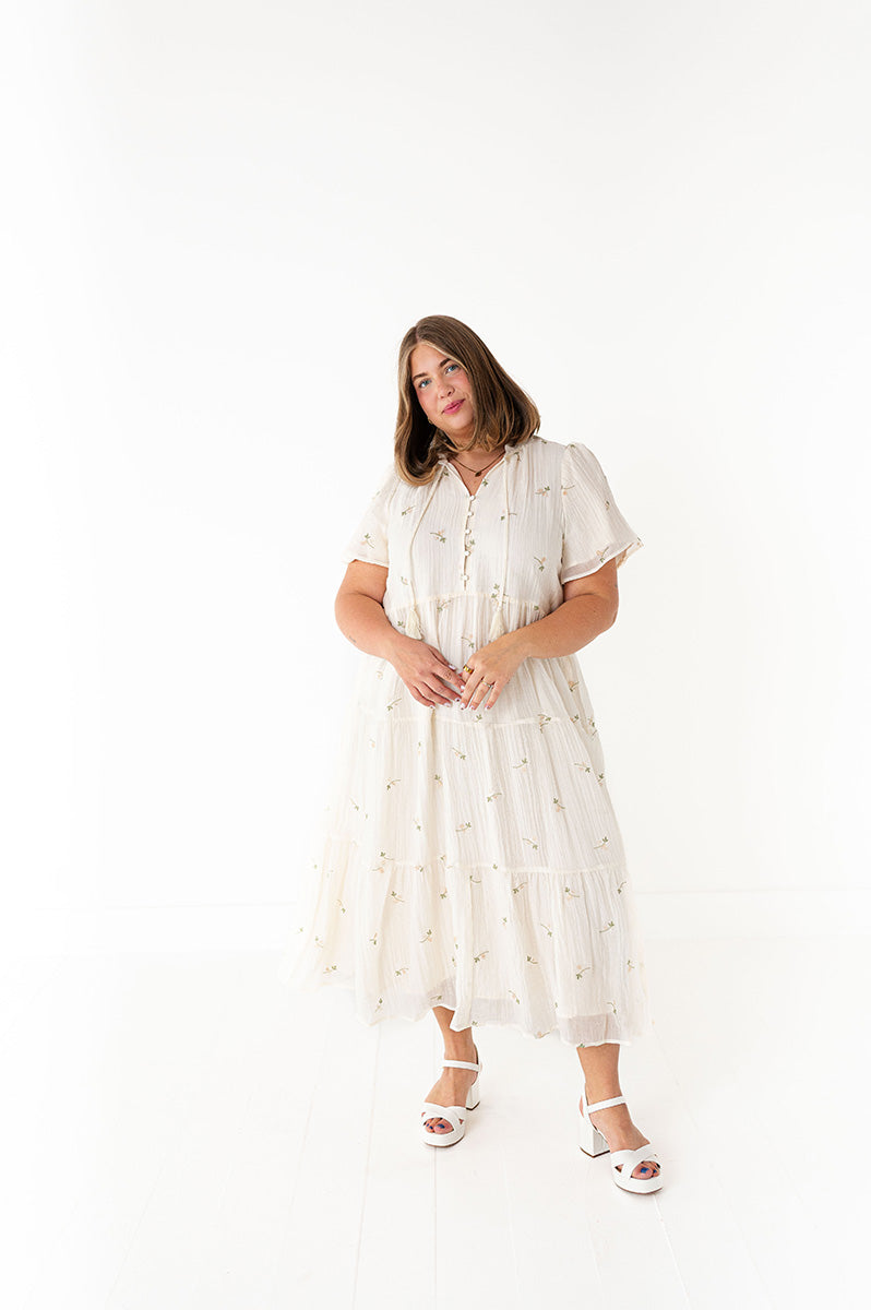 Ivy Floral Embroidered Dress