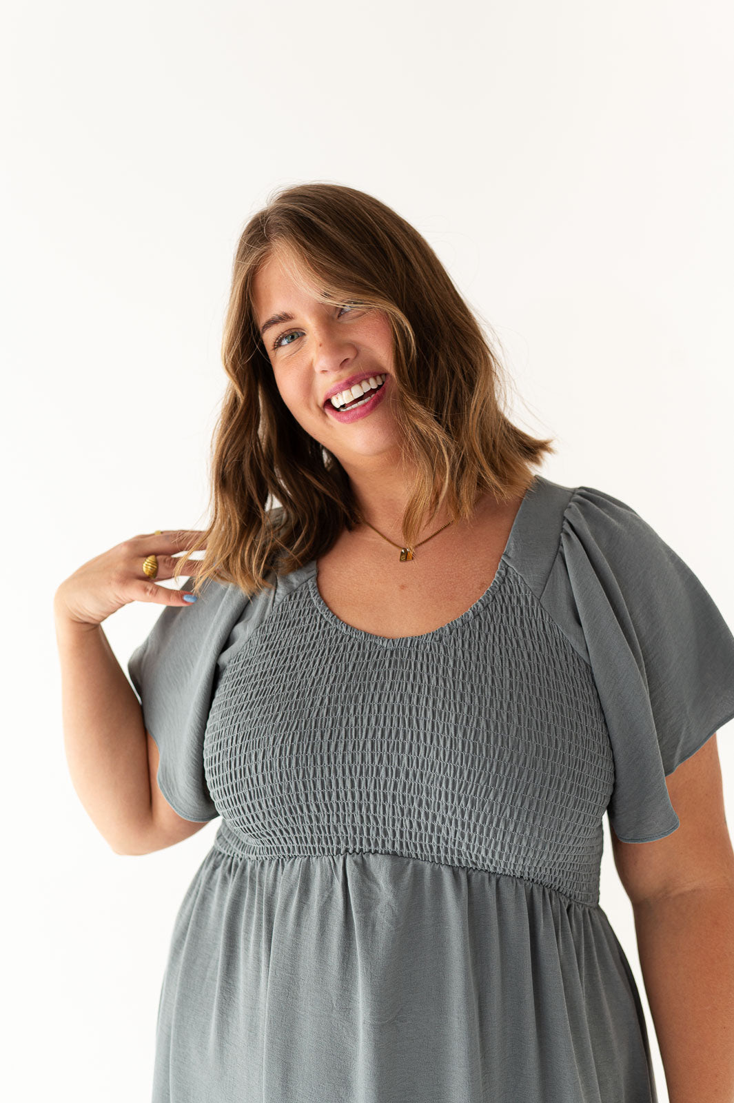 Mollie Midi Dress in Powder Blue