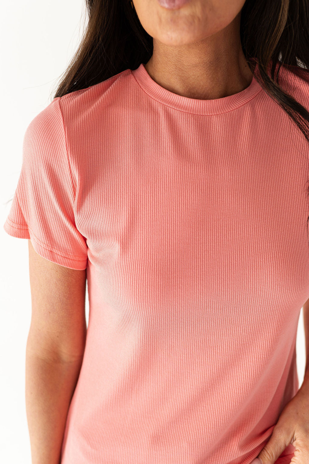 Brandy Ribbed Top in Coral