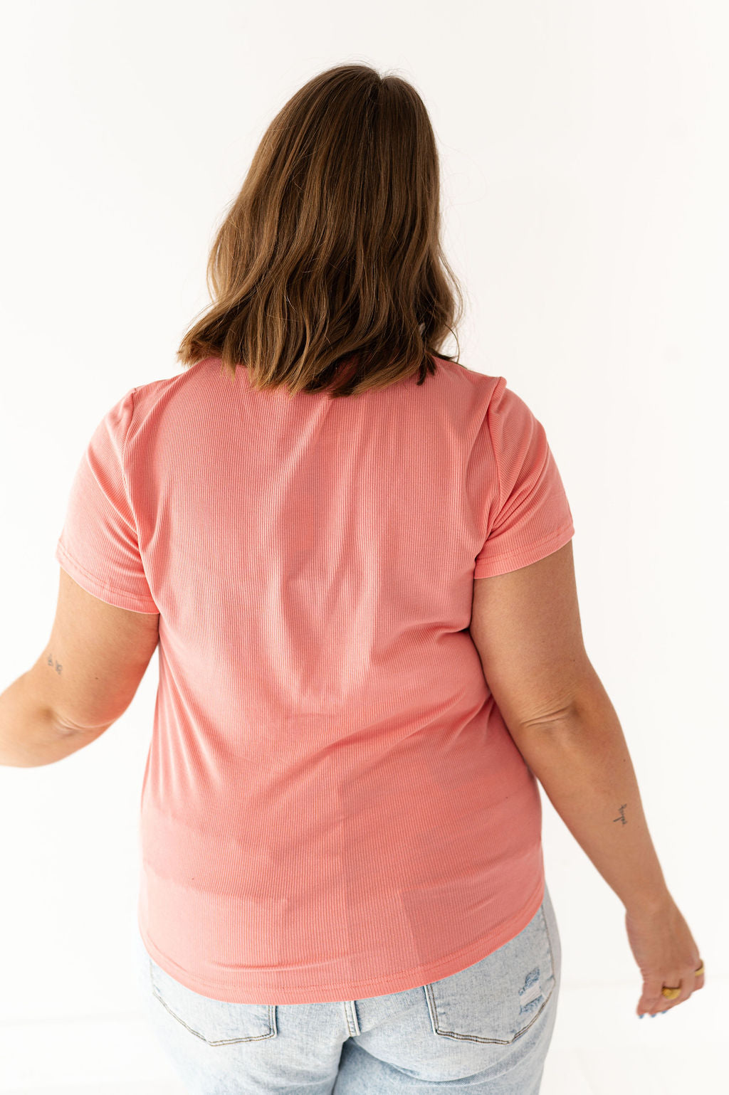 Brandy Ribbed Top in Coral