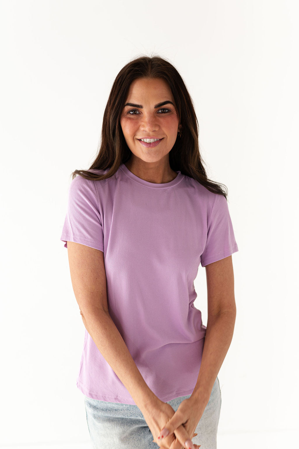 Brandy Ribbed Top in Lavender